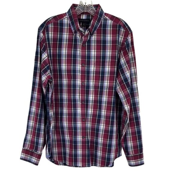 Banana Republic Mens Button Down Dress Shirt Long Sleeve Madras Plaid Sz Medium - Picture 1 of 7